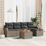 Casa si Gradina - Gradina si terasa - Mobilier exterior - Seturi mobila gradina - Set canapea 6 piese cu perne gri din poliratan - Infinity.ro