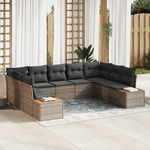 Casa si Gradina - Gradina si terasa - Mobilier exterior - Canapele si fotolii gradina - Set canapea pentru gradina 5 piese cu perne gri din ratan poliester acacia - Infinity.ro