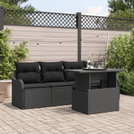 Casa si Gradina - Gradina si terasa - Mobilier exterior - Canapele si fotolii gradina - Set de Sofa de Gradina  cu 5 Piese si Perne Ratan Negru - Infinity.ro