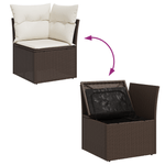 Casa si Gradina - Gradina si terasa - Mobilier exterior - Canapele si fotolii gradina - Set Coltar Gradina  cu Perne Maro din Ratan Poli - Infinity.ro