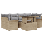 Casa si Gradina - Gradina si terasa - Mobilier exterior - Canapele si fotolii gradina - Set canapele pentru gradina  7 piese cu perne Bej Ratan Polimeric - Infinity.ro