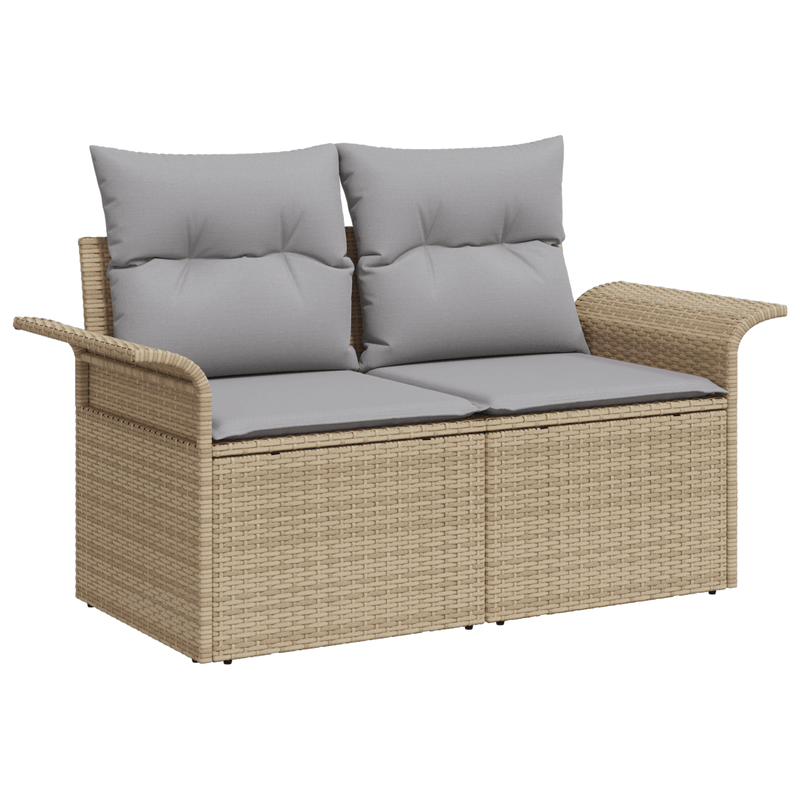 Casa si Gradina - Gradina si terasa - Mobilier exterior - Canapele si fotolii gradina - Set canapele pentru gradina  7 piese cu perne Bej Ratan Polimeric - Infinity.ro
