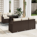 Casa si Gradina - Gradina si terasa - Mobilier exterior - Canapele si fotolii gradina - Set de Sofa pentru Gradina de 6 Piese cu Perne Maro din Ratan Poli - Infinity.ro