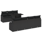 Casa si Gradina - Gradina si terasa - Mobilier exterior - Canapele si fotolii gradina - Set de Canapea de Gradina  cu Pernite Negru Poliratan - Infinity.ro