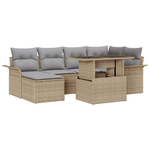 Casa si Gradina - Gradina si terasa - Mobilier exterior - Canapele si fotolii gradina - Set de canapea pentru gradina cu 7 piese si perne din ratan poli bej - Infinity.ro