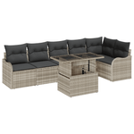 Casa si Gradina - Gradina si terasa - Mobilier exterior - Canapele si fotolii gradina - Set canapea gradina  cu perne 7 piese Gri deschis ratan poli - Infinity.ro