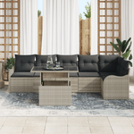 Casa si Gradina - Gradina si terasa - Mobilier exterior - Canapele si fotolii gradina - Set canapea gradina  cu perne 7 piese Gri deschis ratan poli - Infinity.ro