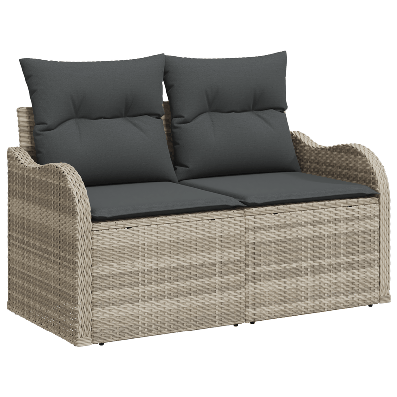 Casa si Gradina - Gradina si terasa - Mobilier exterior - Canapele si fotolii gradina - Set canapea gradina  cu perne 7 piese Gri deschis ratan poli - Infinity.ro