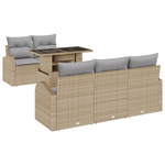 Casa si Gradina - Gradina si terasa - Mobilier exterior - Canapele si fotolii gradina - Set de Sofa de Gradina  6 Piese cu Perne Bej din Ratan Poliester - Infinity.ro