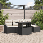 Casa si Gradina - Gradina si terasa - Mobilier exterior - Canapele si fotolii gradina - Set canapea gradina  cu perne ratan poli negru - Infinity.ro