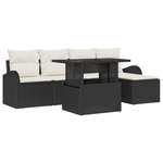 Casa si Gradina - Gradina si terasa - Mobilier exterior - Canapele si fotolii gradina - Set canapea gradina  cu perne ratan poli negru - Infinity.ro