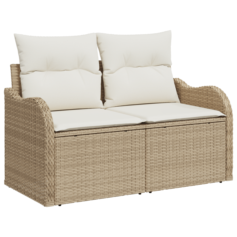 Casa si Gradina - Gradina si terasa - Mobilier exterior - Canapele si fotolii gradina - Set de Canapele de Gradina  cu Perne Bej din Ratan Poli - Infinity.ro