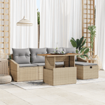 Casa si Gradina - Gradina si terasa - Mobilier exterior - Canapele si fotolii gradina - Set de canapele de gradina cu 6 piese si perne bej din poliratan - Infinity.ro