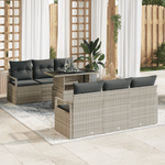 Casa si Gradina - Gradina si terasa - Mobilier exterior - Canapele si fotolii gradina - Set canapele gradina  cu perne gri deschis ratan polietilenic - Infinity.ro