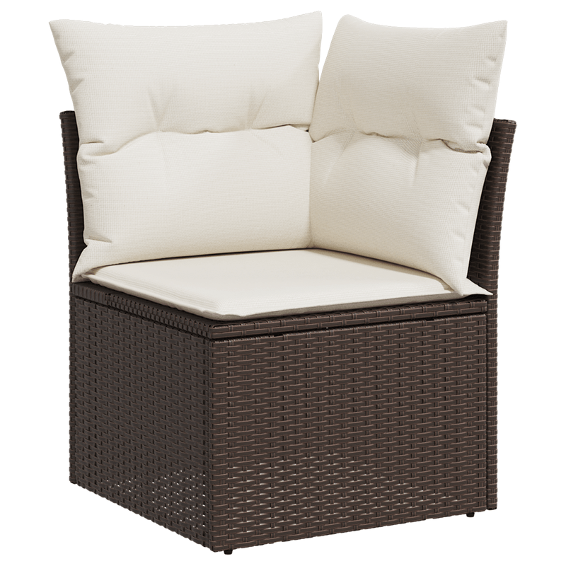 Casa si Gradina - Gradina si terasa - Mobilier exterior - Canapele si fotolii gradina - Set canapea gradina  5 piese cu perne Maro din ratan polimeric - Infinity.ro