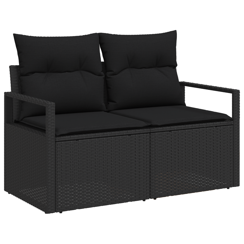 Casa si Gradina - Gradina si terasa - Mobilier exterior - Canapele si fotolii gradina - Set de canapele de gradina cu perne 6 piese Negru Poli Ratan - Infinity.ro