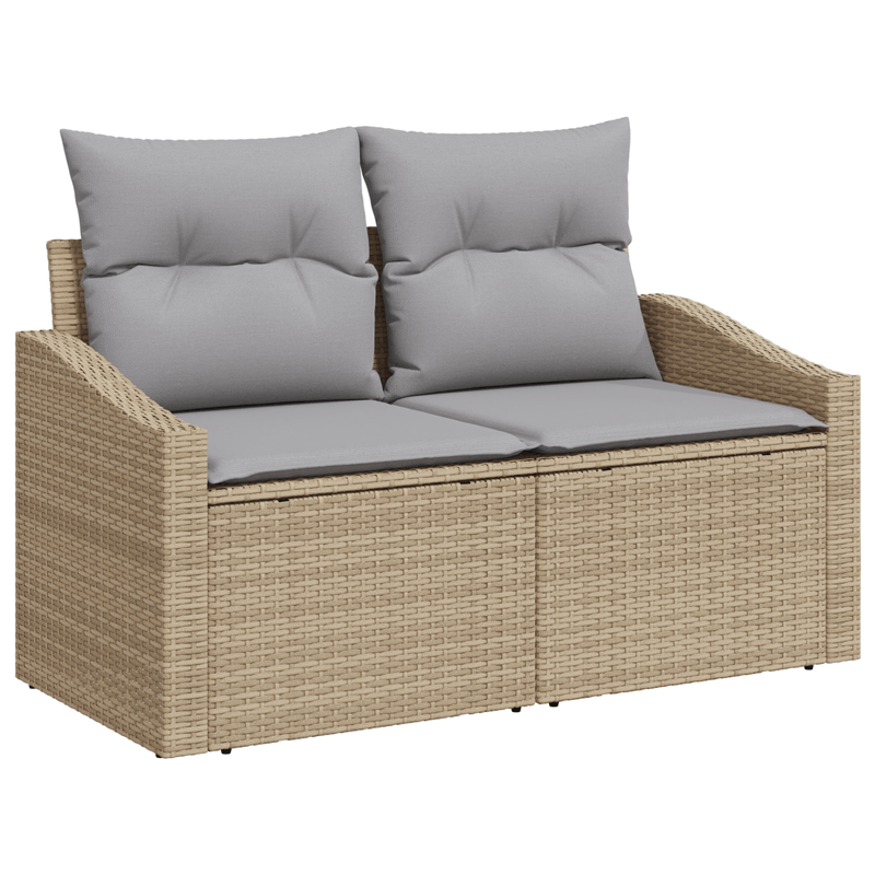 Casa si Gradina - Gradina si terasa - Mobilier exterior - Canapele si fotolii gradina - Set de canapea de gradina 7 piese cu perne Bej din Poliratan - Infinity.ro