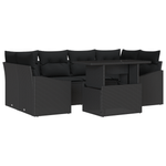 Casa si Gradina - Gradina si terasa - Mobilier exterior - Canapele si fotolii gradina - Set de canapele de gradina format din 7 piese cu perne, rattan politat negru - Infinity.ro