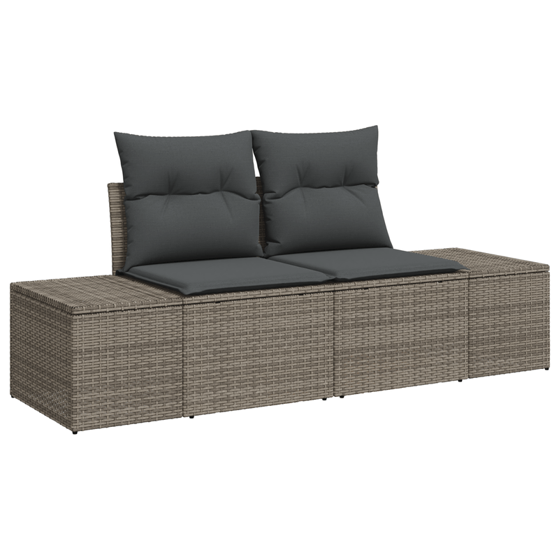 Casa si Gradina - Gradina si terasa - Mobilier exterior - Canapele si fotolii gradina - Set de canapea de gradina cu perne gri din poliratan - Infinity.ro