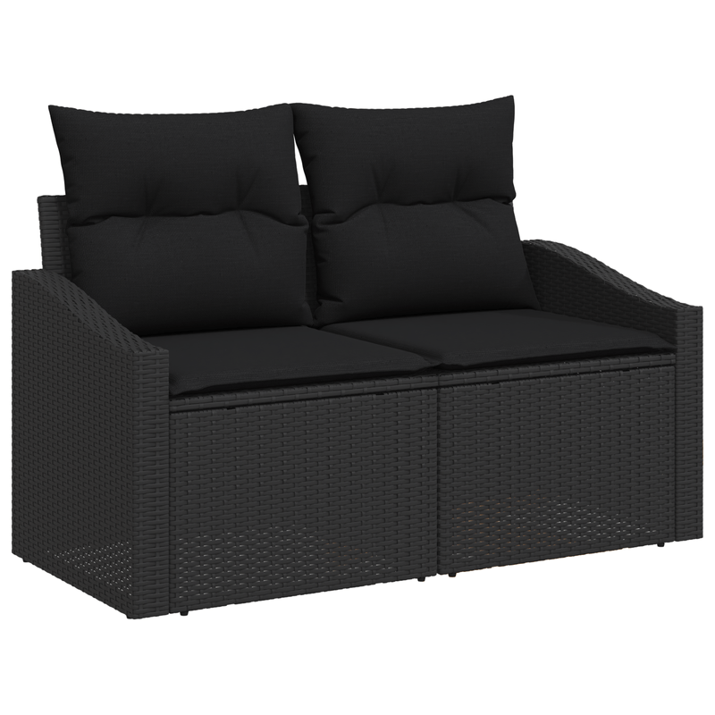 Casa si Gradina - Gradina si terasa - Mobilier exterior - Canapele si fotolii gradina - Set de canapea pentru gradina cu 5 piese si perne Ratan Poli Negru - Infinity.ro