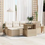 Casa si Gradina - Gradina si terasa - Mobilier exterior - Canapele si fotolii gradina - Set canapea gradina  7 piese cu perne bej din ratan polimeric - Infinity.ro