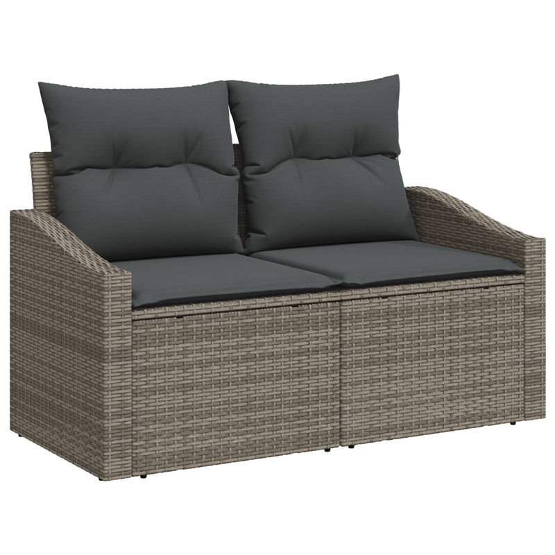 Casa si Gradina - Gradina si terasa - Mobilier exterior - Canapele si fotolii gradina - Set de 7 Piese de Sofa de Gradina cu Perne Gri Poliratan - Infinity.ro