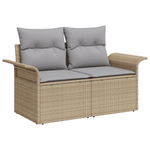 Casa si Gradina - Gradina si terasa - Mobilier exterior - Canapele si fotolii gradina - Set Canapea Gradina 6 Piese cu Perne Bej Ratan Poli - Infinity.ro