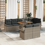 Casa si Gradina - Gradina si terasa - Mobilier exterior - Canapele si fotolii gradina - Set canapele gradina 9 piese cu perne Gri Ratan Poli - Infinity.ro