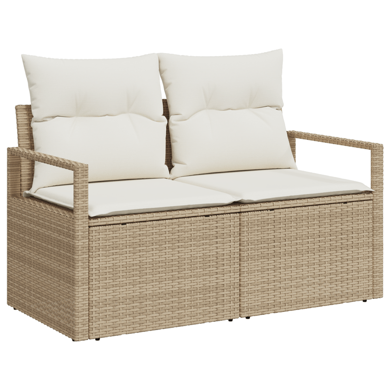 Casa si Gradina - Gradina si terasa - Mobilier exterior - Canapele si fotolii gradina - Set de Canapea pentru Gradina  cu Perne Bej din Poliratan - Infinity.ro