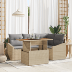 Casa si Gradina - Gradina si terasa - Mobilier exterior - Canapele si fotolii gradina - Set canapele gradina 5 piese cu perne Bej din poliratan - Infinity.ro