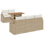 Casa si Gradina - Gradina si terasa - Mobilier exterior - Canapele si fotolii gradina - Set de canapea de gradina din 6 piese cu perne Bej din poli ratan - Infinity.ro