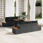Casa si Gradina - Gradina si terasa - Mobilier exterior - Canapele si fotolii gradina - Set de Sofa pentru Gradina  7 Piese cu Perne Negru Poliratan - Infinity.ro