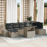 Casa si Gradina - Gradina si terasa - Mobilier exterior - Canapele si fotolii gradina - Set de Canapea de Gradina cu Perne Gri Deschis din Ratan Poli - Infinity.ro