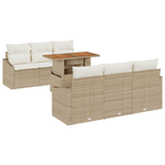 Casa si Gradina - Gradina si terasa - Mobilier exterior - Canapele si fotolii gradina - Set de canapea de gradina 7 piese cu perne Bej din poliratan - Infinity.ro