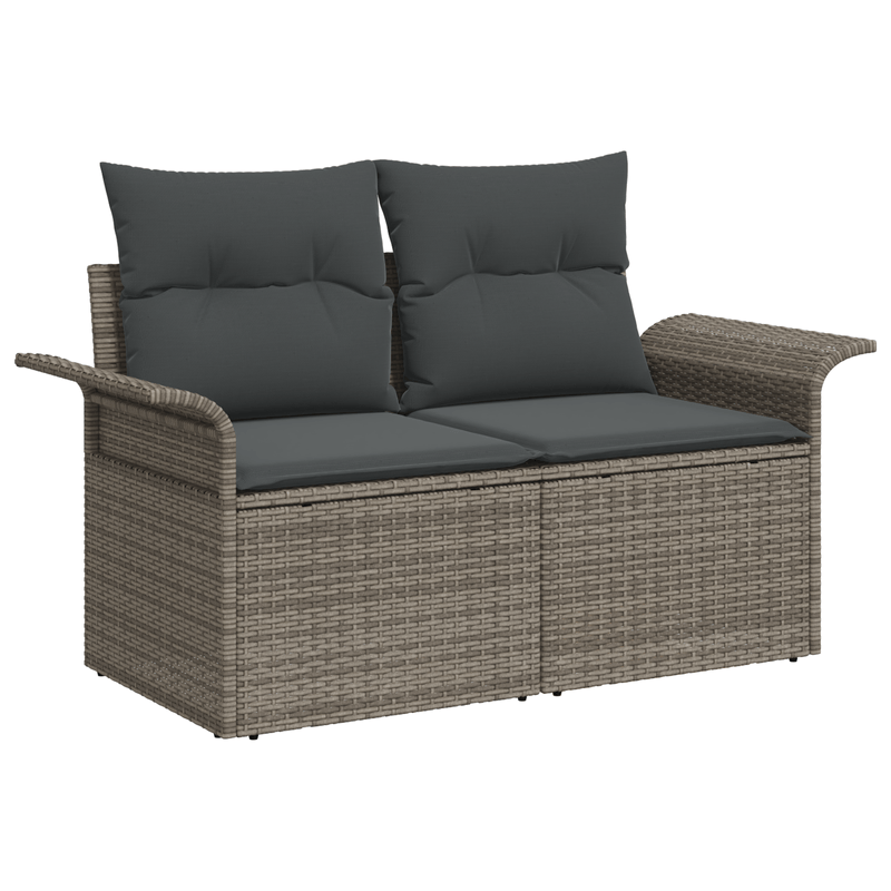 Casa si Gradina - Gradina si terasa - Mobilier exterior - Canapele si fotolii gradina - Set canapea gradina cu perne Gri Poliratan - Infinity.ro