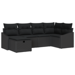 Casa si Gradina - Gradina si terasa - Mobilier exterior - Canapele si fotolii gradina - Set canapea gradina 6 piese cu perne neagra poli ratan - Infinity.ro