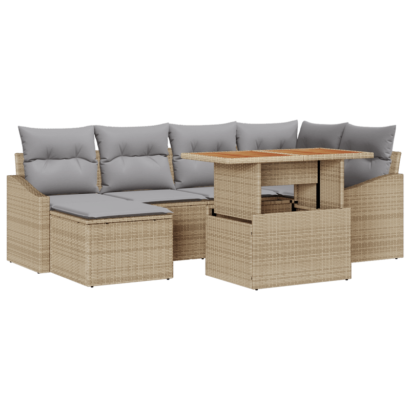 Casa si Gradina - Gradina si terasa - Mobilier exterior - Canapele si fotolii gradina - Set de Canapele Gradina 7 Piese cu Perne Bej Ratan Polimeric - Infinity.ro