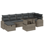 Casa si Gradina - Gradina si terasa - Mobilier exterior - Canapele si fotolii gradina - Set de Sofa de Gradina  cu 8 Piese si Perne Gri Ratan Poli - Infinity.ro