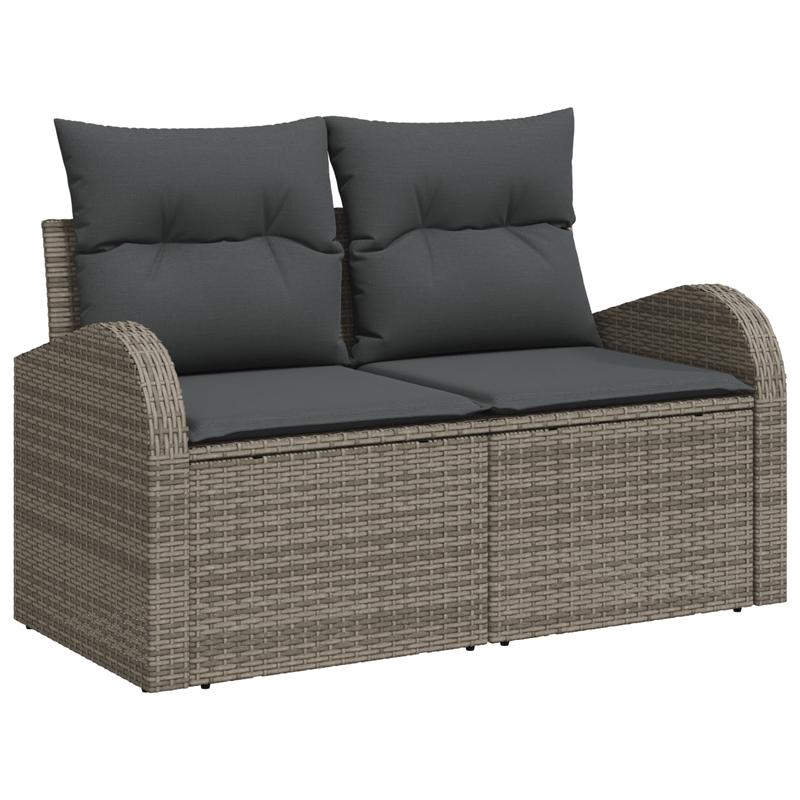 Casa si Gradina - Gradina si terasa - Mobilier exterior - Canapele si fotolii gradina - Set de Sofa de Gradina  cu 8 Piese si Perne Gri Ratan Poli - Infinity.ro