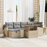 Casa si Gradina - Gradina si terasa - Mobilier exterior - Canapele si fotolii gradina - Set de canapea de gradina  cu pernute Bej Poliratan - Infinity.ro