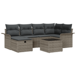 Casa si Gradina - Gradina si terasa - Mobilier exterior - Canapele si fotolii gradina - set canapea gradina 7 piese cu perne gri ratan poliester - Infinity.ro