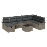 Casa si Gradina - Gradina si terasa - Mobilier exterior - Seturi mobila gradina - Set canapea 9 piese cu perne gri din ratan polimeric - Infinity.ro