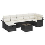 Casa si Gradina - Gradina si terasa - Mobilier exterior - Canapele si fotolii gradina - Set Canapea Gradina 8 Piese cu Perne Negru Ratan Polimer - Infinity.ro