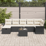 Casa si Gradina - Gradina si terasa - Mobilier exterior - Canapele si fotolii gradina - Set Canapea Gradina 8 Piese cu Perne Negru Ratan Polimer - Infinity.ro