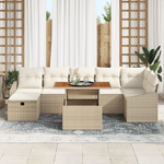 Casa si Gradina - Gradina si terasa - Mobilier exterior - Canapele si fotolii gradina - Set de Sofa pentru Gradina cu Pernite Bej din Ratan Poly - Infinity.ro