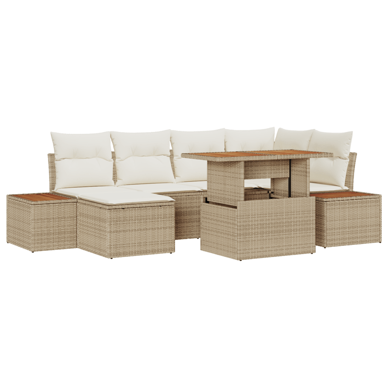 Casa si Gradina - Gradina si terasa - Mobilier exterior - Canapele si fotolii gradina - Set de Canapea pentru Gradina  cu Perne Bej Poliratan - Infinity.ro