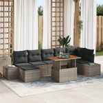 Casa si Gradina - Gradina si terasa - Mobilier exterior - Canapele si fotolii gradina - Set Canapea Gradina 8 Piese cu Pernite Gri Ratan Poliat - Infinity.ro