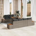 Casa si Gradina - Gradina si terasa - Mobilier exterior - Canapele si fotolii gradina - Set Canapele Gradina  cu 8 Piese si Perne Gri Ratan Poli - Infinity.ro