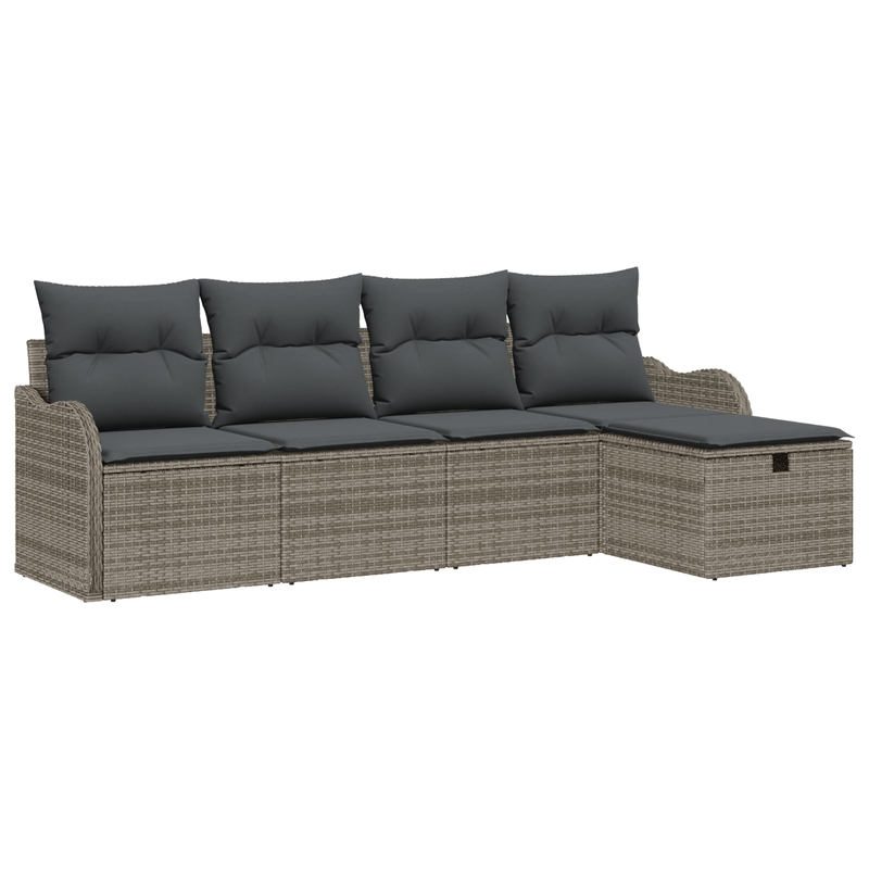 Casa si Gradina - Gradina si terasa - Mobilier exterior - Canapele si fotolii gradina - Set de Canapea de Gradina  cu Pernite Gri din Poliratan - Infinity.ro