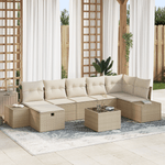 Casa si Gradina - Gradina si terasa - Mobilier exterior - Canapele si fotolii gradina - Set de canapea de gradina de 8 piese cu perne bej din poliratane - Infinity.ro